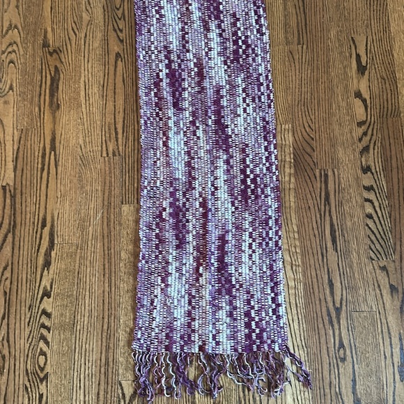 Missoni Purple Gray White Silver Red Sparkle Fringe Scarf - Picture 7 of 14